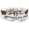 Baxton Studio Lillian Grey Upholstered and Brown Finished 5-Piece Rattan Patio Set 165-10770 - alternate 9